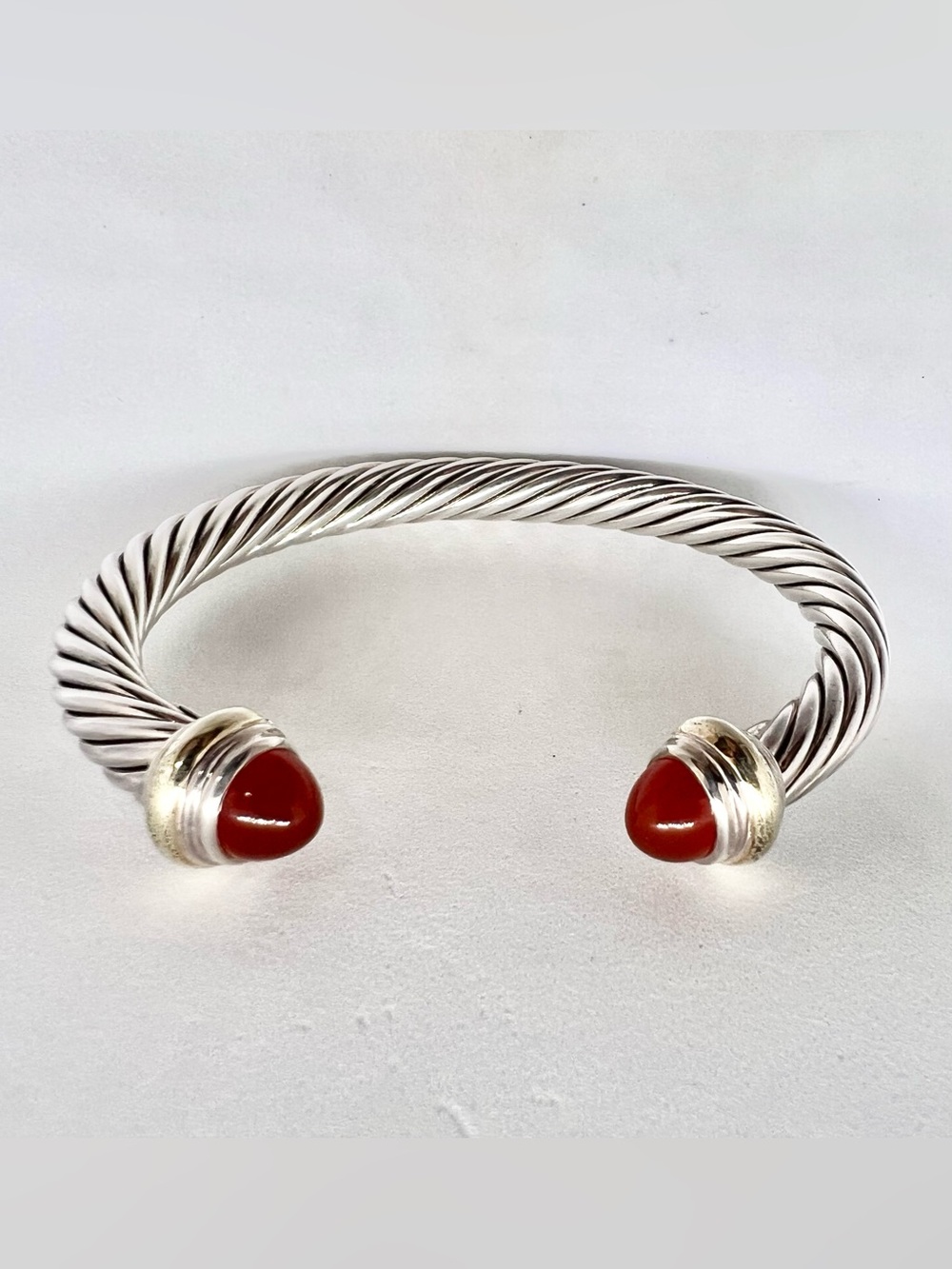David Yurman 7mm Carnelian Bracelet With Gold